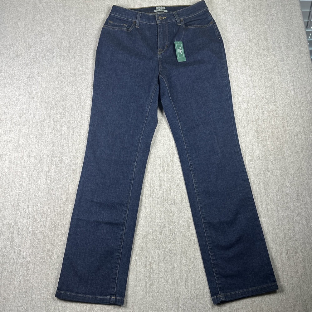 LL Bean Jeans Women 8 Dark Wash Classic Fit Straight Leg Stretch Denim